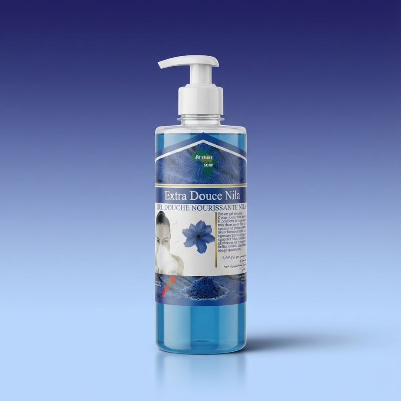 Gel Douche au Nila Bleu – Nettoyage Doux & Nutrition Rituel Marocain